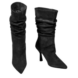 Damskor med klack 1410 svart velour