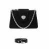 Kvinnoväska axelremsväska 051g 01 black camoscio