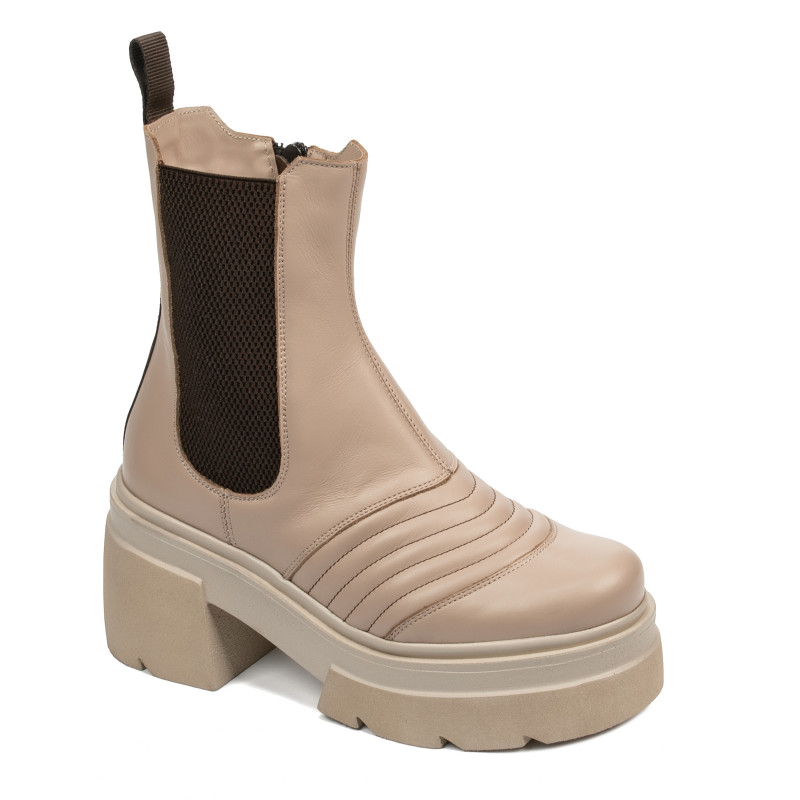 Damhögklackade stövlar 3413 beige