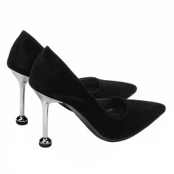 Eleganta damskor 1357 svart velour