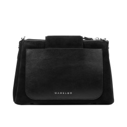 Kvinnoväska axelremsväska 051g 01 black camoscio