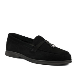 Damskor moccasiner 6082-1 svart mocka