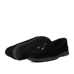 Damskor moccasiner 6082-1 svart mocka
