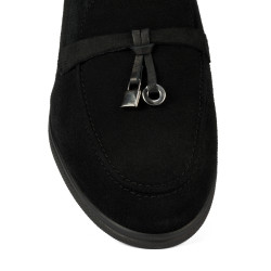Damskor moccasiner 6082-1 svart mocka