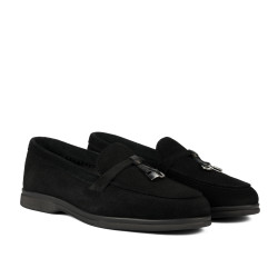 Damskor moccasiner 6082-1 svart mocka