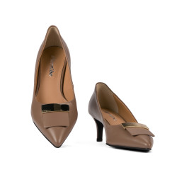 Eleganta damklackskor 1358 cappuccino