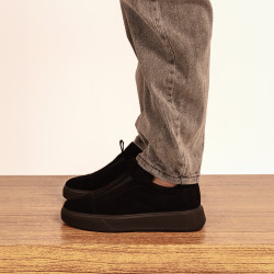 Dam casual skor 6095 svart velour lifestyle
