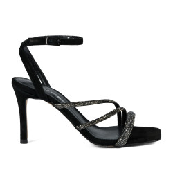 Dam sandaler 1337 svart kombinerad mocka