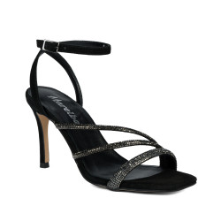 Dam sandaler 1337 svart kombinerad mocka