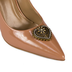 Eleganta damskor 1364 lack beige