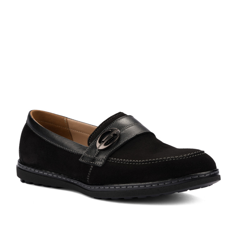 Damloafers 6100 svart kombinerad mockasin