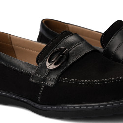 Damloafers 6100 svart kombinerad mockasin