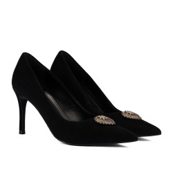 Eleganta damskor 1363 svart mocka