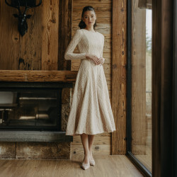 Damsandaler 1368 beige kombinerad
