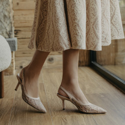 Damsandaler 1368 beige kombinerad