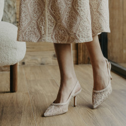 Damsandaler 1368 beige kombinerad