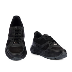 Herrarnas casual/sportskor 996 svart kombinerad mocka