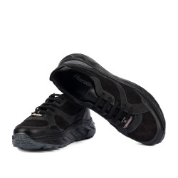 Herrarnas casual/sportskor 996 svart kombinerad mocka
