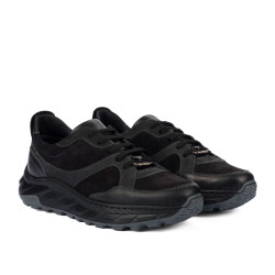 Herrarnas casual/sportskor 996 svart kombinerad mocka
