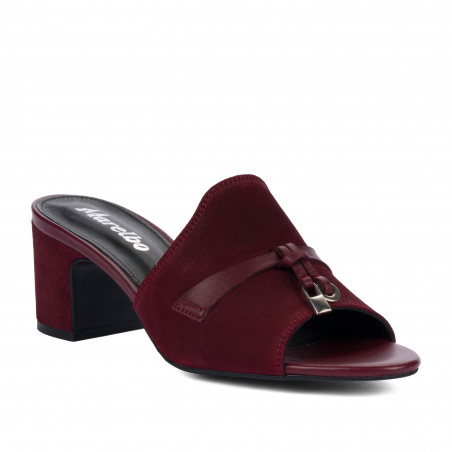 Dam sandaler 1367 vinröd mocka