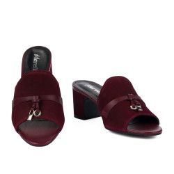 Dam sandaler 1367 vinröd mocka