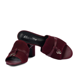 Dam sandaler 1367 vinröd mocka