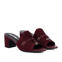 Dam sandaler 1367 vinröd mocka