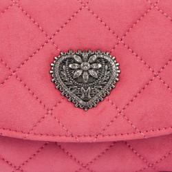 Kvinna axelväska 048g 01 camoscio rosa barbie