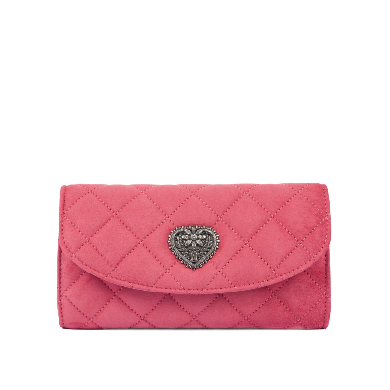 Kvinna axelväska 048g 01 camoscio rosa barbie